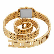 Michael Kors Emery Pave Double Wrap White Dial Gold Steel Strap Watch for Women - MK4833