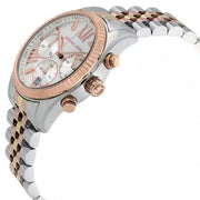 Michael Kors Lexington Chronograph Silver Dial Two Tone Steel Strap Watch for Women - MK5735