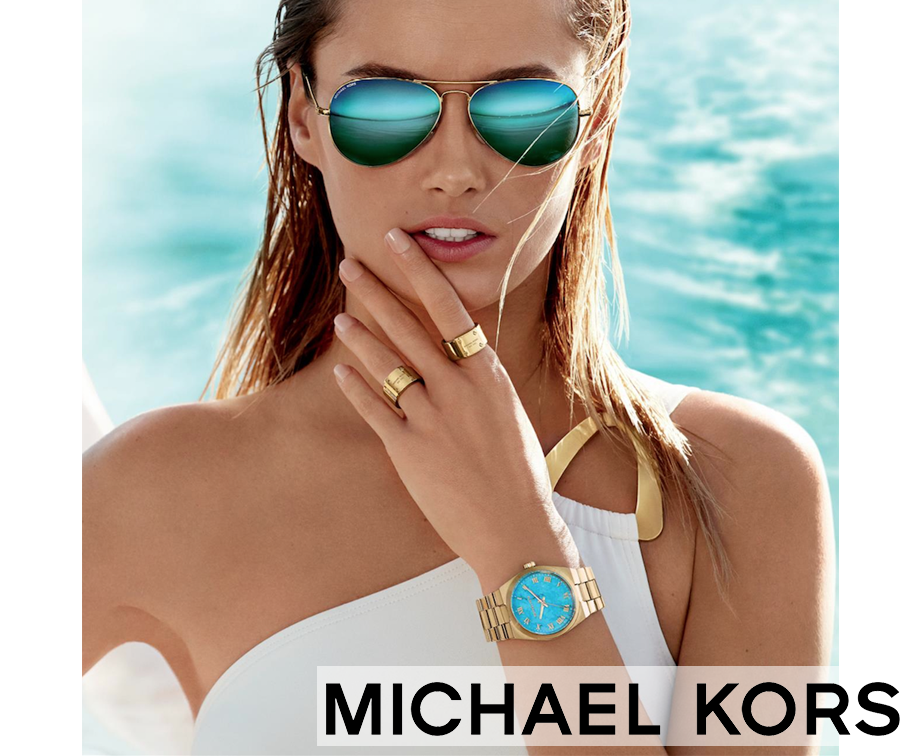 美品【MICHAEL KORS】マイケルコース チャニング MK5894ゴールド Michael Kors Channing Turquoise Dial Gold Steel Strap Watch For Women