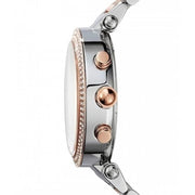 Michael Kors Parker Chronograph Purple Dial Two Tone Steel Strap Watch For Women - MK6108