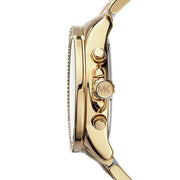 Michael Kors Wren Chronograph Diamonds Gold Dial Two Tone Steel Strap Watch for Women - MK6157