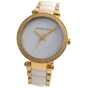 Michael Kors Parker Mother of Pearl Dial Two Tone Steel Strap Watch for Women - MK6400