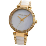 Michael Kors Parker Mother of Pearl Dial Two Tone Steel Strap Watch for Women - MK6400