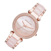 Michael Kors Parker Mother of Pearl Pink Dial Two Tone Steel Strap Watch for Women - MK6402