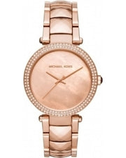 Michael Kors Parker Rose Gold Dial with Diamonds Rose Gold Steel Strap Watch for Women - MK6426
