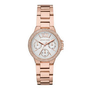 Michael Kors Camille Multifunction White Dial Rose Gold Steel Strap Watch For Women - MK6845