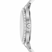 Michael Kors Layton Chronograph Mother of Pearl Blue Dial Silver Steel Strap Watch For Women - MK6847