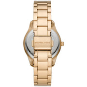 Michael Kors Layton Quartz Black Dial Gold Steel Strap Watch For Women - MK6892