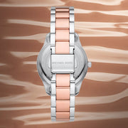 Michael Kors Layton Three Hand Pink Dial Two Tone Steel Strap Watch For Women - MK6894