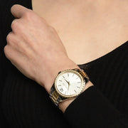 Michael Kors Layton Quartz Silver Dial Two Tone Steel Strap Watch For Women - MK6899