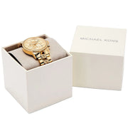 Michael Kors Ritz Chronograph Gold Dial Gold Steel Strap Watch For Women - MK6937