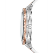 Michael Kors Runway Quartz Black Dial Two Tone Steel Strap Watch For Women - MK6960