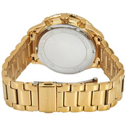 Michael Kors Layton Chronograph Gold Dial Gold Steel Strap Watch For Women - MK6977