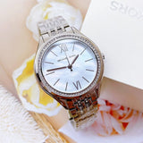 Michael Kors Mindy White Dial Silver Steel Strap Watch For Women - MK7075