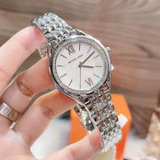 Michael Kors Mindy White Dial Silver Steel Strap Watch For Women - MK7075