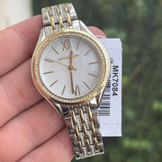 Michael Kors Mindy Three Hand White Dial Two Tone Steel Strap Watch For Women - MK7084