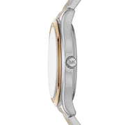 Michael Kors Mindy Three Hand White Dial Two Tone Steel Strap Watch For Women - MK7084