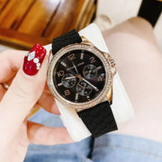 Michael Kors Mini Pilot Black Dial Black Silicone Strap Watch For Women - MK7373