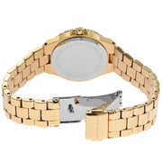 Michael Kors Lennox Quartz Green Dial Gold Steel Strap Watch For Women - MK7395