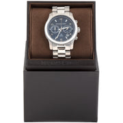 Michael Kors Hunger Stop 100 Series Navy Blue Dial Silver Steel Strap Watch for Women - MK5814