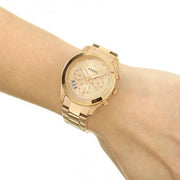 Fossil Boyfriend Multifunction Rose Gold Dial Rose Gold Steel Strap Watch for Women - ES3885