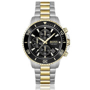 Hugo Boss Admiral Chronograph Black Dial Two Tone Steel Strap Watch for Men - 1513908