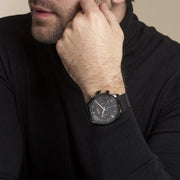 Hugo Boss Gregor Chronograph Black Dial Black Mesh Bracelet Watch For Men - 1514065