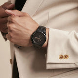 Hugo Boss Steer Chronorgaph Black Dial Black Steel Strap Watch For Men - 1514068