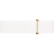 Daniel Wellington Classic Petite Dover Black Dial White NATO Strap Watch For Women - DW00100312