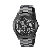 Michael Kors Slim Runway Black Dial Black Steel Strap Watch for Women - MK3589
