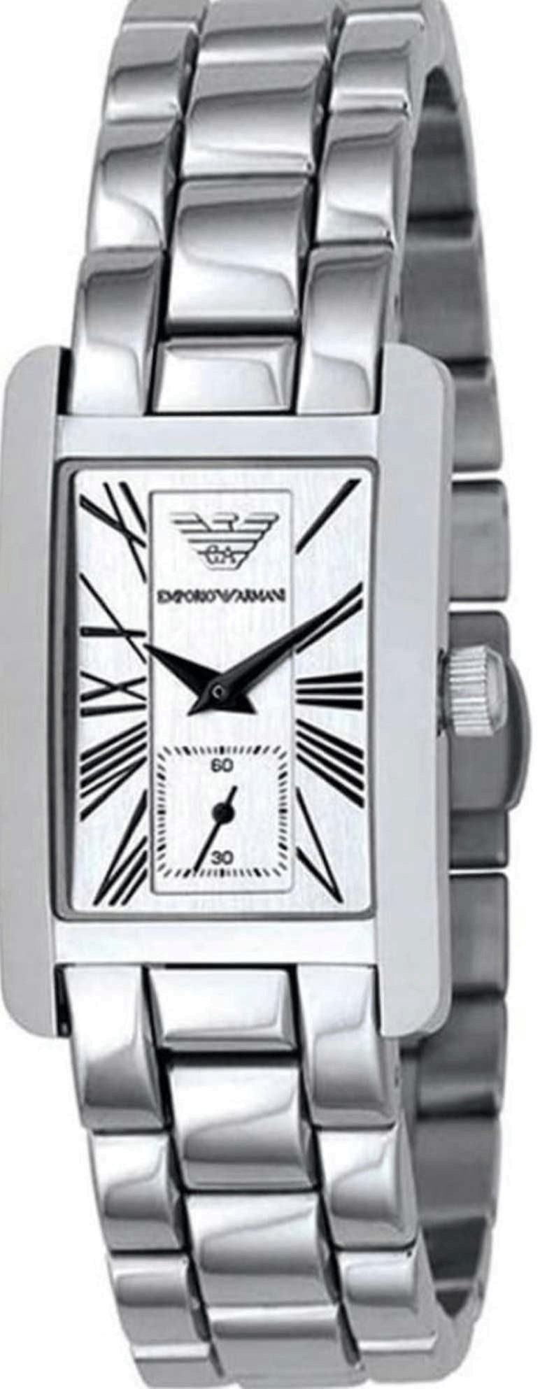 Emporio Armani White Dial Silver Stainless Steel Watch For Women - AR0146