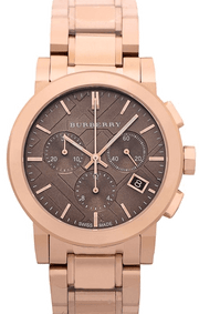 Burberry The City Grey Dial Rose Gold Steel Strap Unisex Watch - BU9754