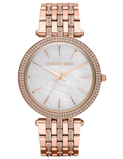 Michael Kors Darci Mother of Pearl Dial Rose Gold Steel Strap Watch for Women - MK3220