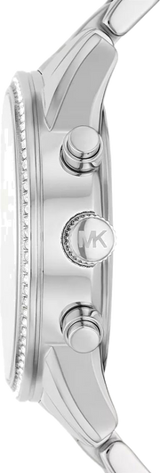Michael Kors Ritz Chronograph Crystals Silver Dial Silver Steel Strap Watch For Women - MK7301