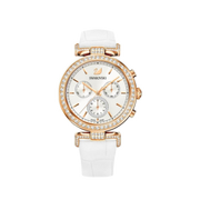 Swarovski Era Journey Silver Dial White Leather Strap Watch for Women - 5295369