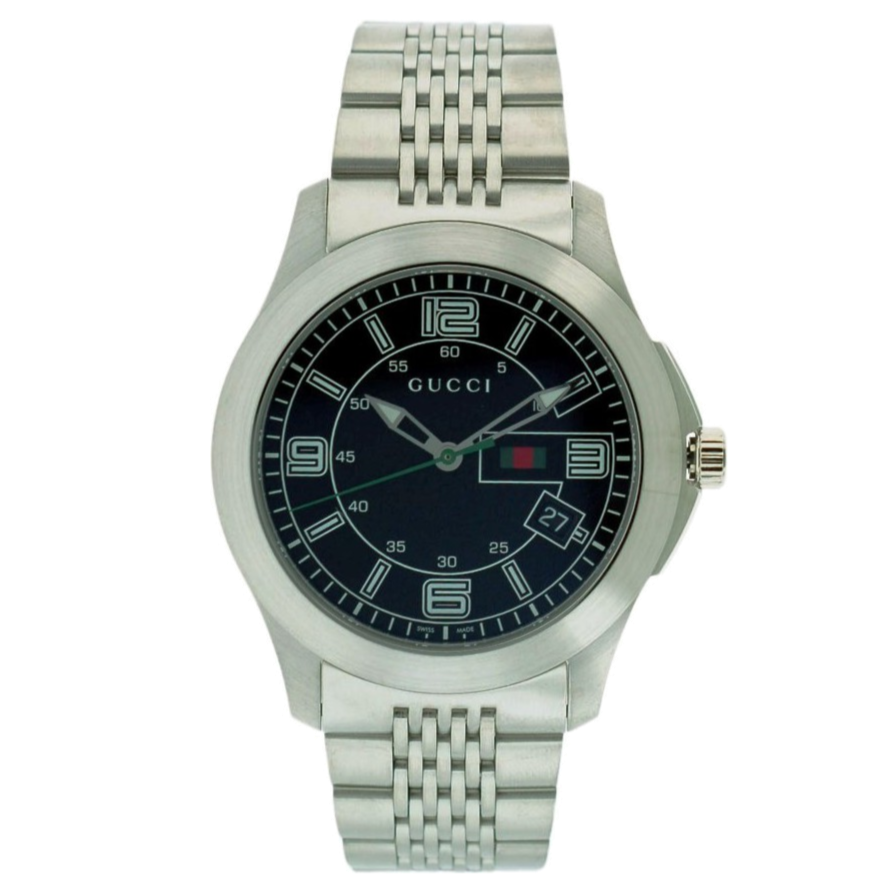 GUCCI 置時計 ブラック/シルバー　201 SWISS MADE クォーツ GUCCI 置時計 ブラック/シルバー 201 SWISS MADE クォーツ GUCCI