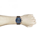 Hugo Boss Champion Chronograph Blue Dial Brown Leather Strap Watch for Men - 1513817