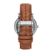 Burberry The City Silver Dial Brown Leather Strap Watch for Men - BU9904