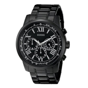 Guess Horizon Chronograph Black Dial Black Steel Strap Watch For Men - W0379G2