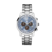 Guess Horizon Chronograph Quartz Blue Dial Silver Steel Strap Watch for Men - W0379G6