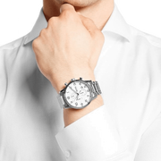 Hugo Boss Aeroliner Chronograph White Dial Silver Steel Strap Watch for Men - 1513182