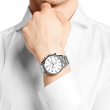 Hugo Boss Aeroliner Chronograph White Dial Silver Steel Strap Watch for Men - 1513182