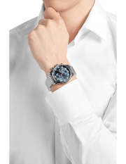 Hugo Boss Aeroliner Chronograph Blue Dial Silver Steel Strap Watch for Men - 1513183