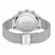 Hugo Boss Gregor Chronograph Blue Dial Silver Mesh Bracelet Watch For Men - 1514052
