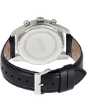 Hugo Boss Skymaster Chronograph Black Dial Black Leather Strap Watch for Men - 1513782