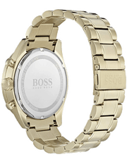 Hugo Boss Trophy Chronograph White Dial Gold Steel Strap Watch for Men - 1513631