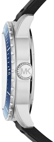 Michael Kors Cunningham Multifunction Blue Dial Black Rubber Strap Watch For Men - MK7160