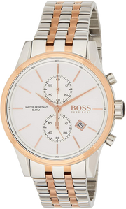 Hugo Boss Jet Chronograph Silver Dial Two Tone Steel Strap Watch for Men - 1513385