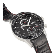Hugo Boss Rafale Chronograph Black Dial Black Leather Strap Watch For Men - 1513390