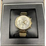 Hugo Boss Flawless Chronograph Silver Dial Gold Mesh Bracelet Watch for Women - 1502552